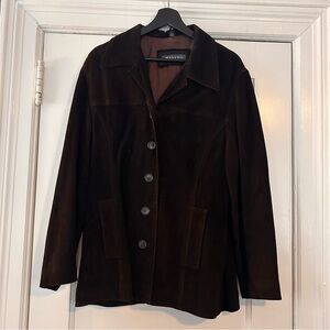 Elegant Dark Brown Suede Blazer